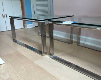 	#12	Glass and Chrome Side Table	26x20x14		25.00																							
	#13	Glass and Chrome Side Table	26x20x15		25.00																							