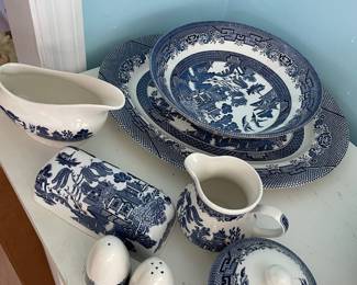 	#125	Churchill "Blue Willow" Serving Set - 			68.00																							