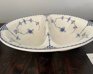 	#107	Furnivals Limited Denmark Blue - Split Serving Dish 11"			20.00																							