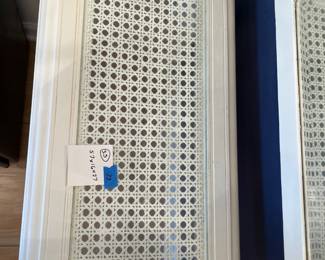 	#33	White Wood Cane Inset - Glass Top 	57x16x27		40.00																							