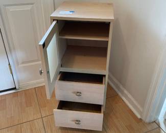 	#24	Swivel Top Contemporary Nightstand - 1 door, 2 drawers *as is finish*	14.5x14.5x31.5		30.00																							