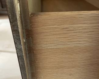 	#5	Mid Century Chest of Drawers - *as is* needs refinishing/repairs.	36x18x35		35.00																							