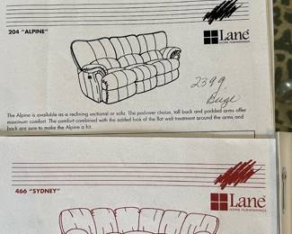 	#71	Lane Furniture - 466 Sydney Rounded Section. With double recliner with storage compartments and attached remote table *you move* located upstairs	8ftx8ft		750.00																							