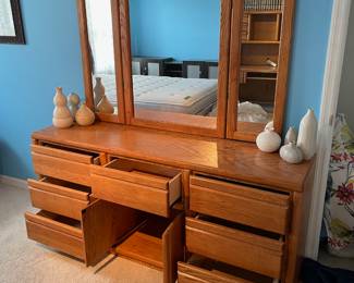 	#59	Oak Chest of Drawers - with folding mirror. 7 drawers, 2 doors. YOU MOVE	66x16.5x30-71"		65.00																							