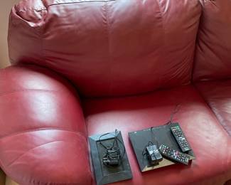 	#20	Burgundy "Leather" Style Sofa 	122x32x35		65.00																							