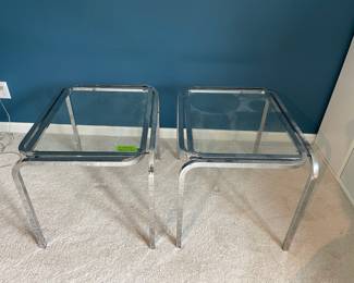	#75	Set of 2 - Chrome and Glass Wrap End Tables	21x27x21		50.00																							