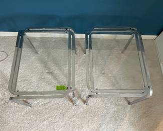 	#75	Set of 2 - Chrome and Glass Wrap End Tables	21x27x21		50.00																							