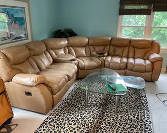 	#71	Lane Furniture - 466 Sydney Rounded Section. With double recliner with storage compartments and attached remote table *you move* located upstairs	8ftx8ft		750.00																							