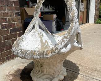 	#42	White Concrete Garden Basket Planter	24x26x35		75.00																							