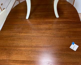 	#11	Farmhouse style oval oak table. w/5 chairs, 1 captains chair	60x44x30		120.00																							