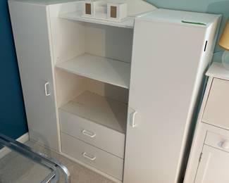 	#74	Laminate Bedroom Dresser Cabinet w/shelves.	53x15.5x49		15.00																							