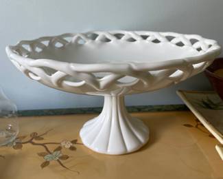	#119	Pitman Dreitzer Milk Glass Pedestal Fruit Bowl			25.00																							
