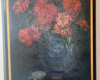 Antique oil on canvas painting