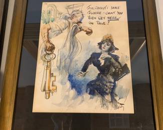 James Montgomery Flagg (1877 - 1960) pen and ink with watercolor original illustration