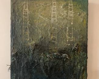 M'Liz Keefe (Taos/Newfoundland) oil/wax on canvas, ca 1990