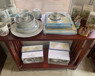 Vintage Wedgwood Beatrix Potter porcelain, all new, many with boxes