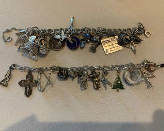 Vintage sterling charm bracelets