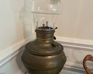 Vintage Brass Oil Lamp