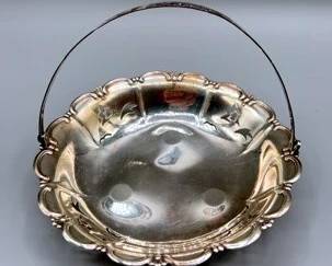 K. Hattori Japanese Pure Silver Bonbon Dish