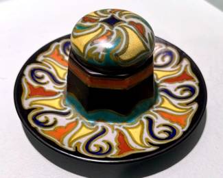 Antique Gouda Rhodian Inkwell