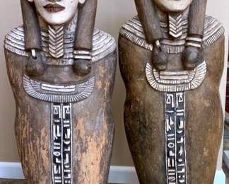 08 Wood Carved Egyptian Statues