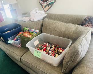 Couch $40
Figures $1 each 
Coloring books $1 
