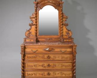 LOUIS XIII FRENCH TWIST WALNUT DRESSING CHEST