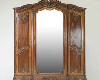 LOUIS XV MONUMENTAL TRIPLE DOOR ARMOIRE