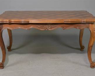 LOUIS XV PARQUET TOP CHERRY DINING TABLE