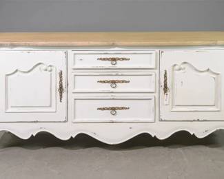LOUIS XV PAINTED LOW SIDEBOARD
