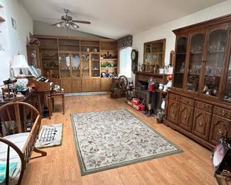 The beautiful living room is staged.