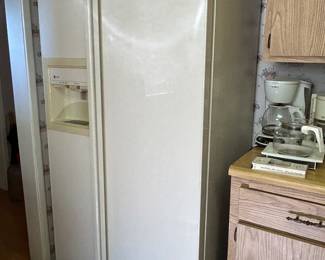 GE Profile counter depth side by side refrigerator. Ice cold.