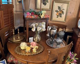Antique oak table and chairs