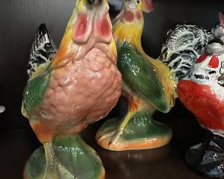 Porcelain Roosters