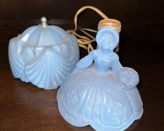 Vintage Glass Lady Lamp