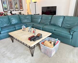Leather sectional