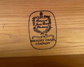 Hickory Chair Company tall secretary in beautiful condition.  When the desk is laid down, there is  inlaid wood detail work.