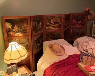 Room-dividing screen; King-sized adjustable bed