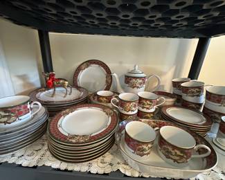 Set of Noritake  china. Pattern is “Royal Hunt.” They are gorgeous! 