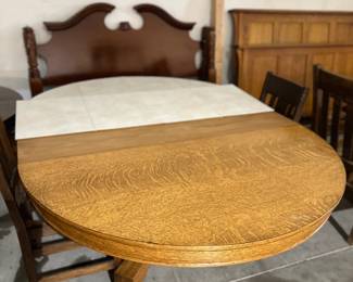 Antique table with leaf and cover