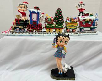 Betty Boop Collectible Christmas Train And Figurine