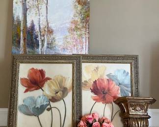 Floral Wall Decor With Ornate Frames