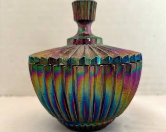 Fenton Purple Iridescent Carnival Glass Trinket Dish