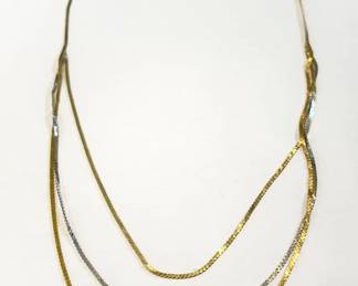 14k Gold Triple Chain Necklace