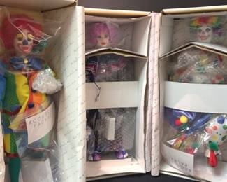 Circus Clowns Set Of 3 Danbury Mint Porcelain Dolls