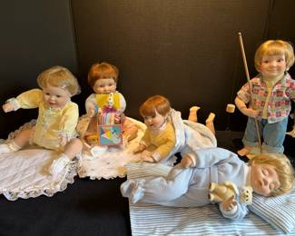 Five Porcelain Boy Dolls From Danbury Mint