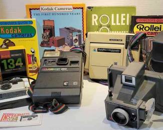 Vintage Kodak And Polaroid Cameras And Camera Books