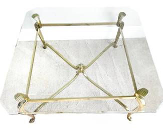 Ethan Allen Brass Glass Coffee Table