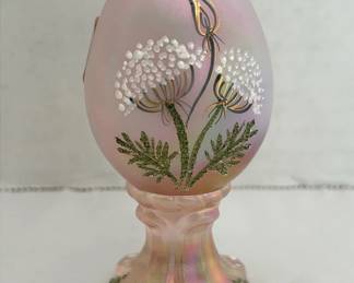 Fenton Pink Iridescent HandPainted Limited Edition Egg