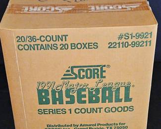 1991 SCORE Baseball Trading Cards Unopened Case Lot One 